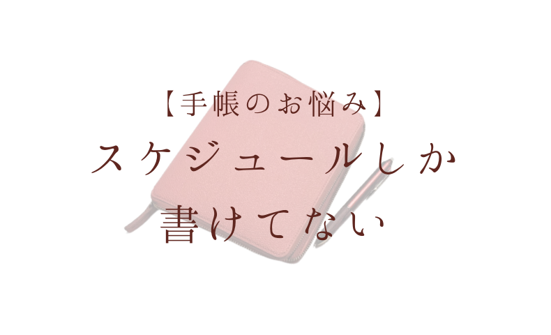 手帳のお悩み スケジュールしか書けてない
